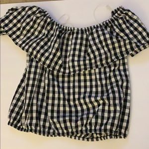 Gingham off the shoulder top